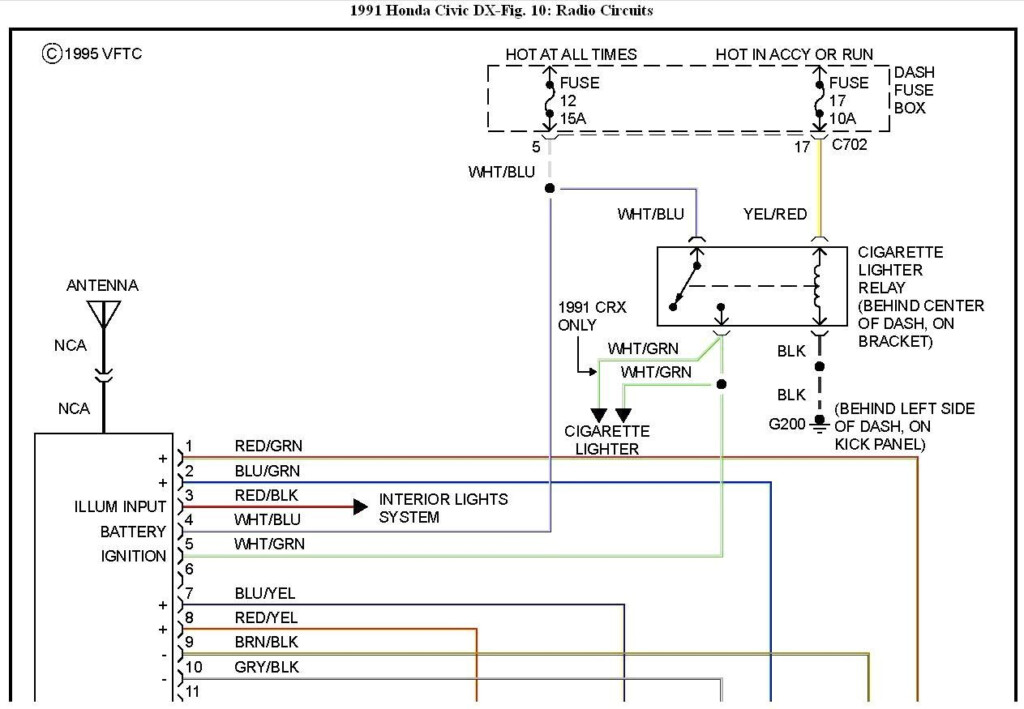 98 Honda Civic Radio Wiring Diagram Collection In 2020 Honda Accord 