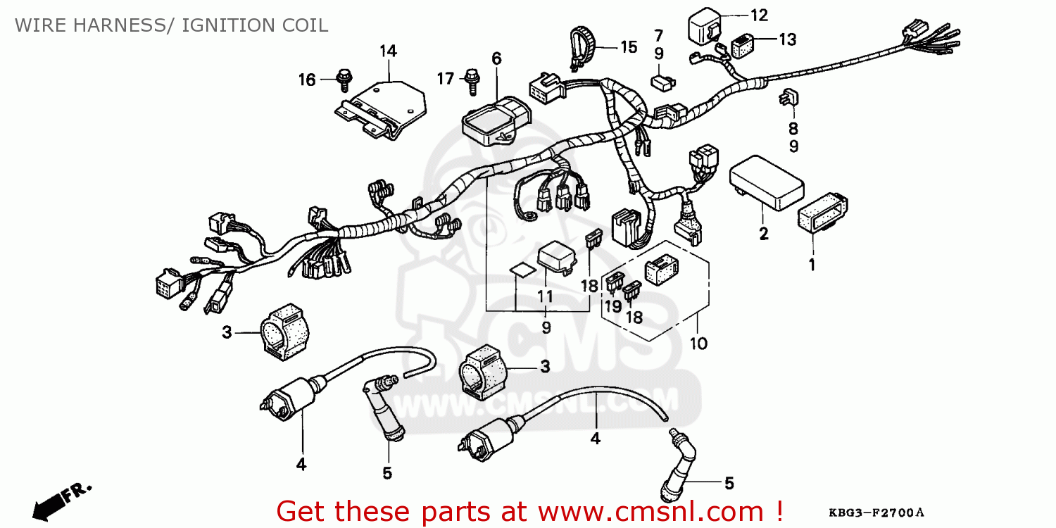 Honda Cb250 Nighthawk 1992 n Canada Kph Wire Harness Ignition Coil