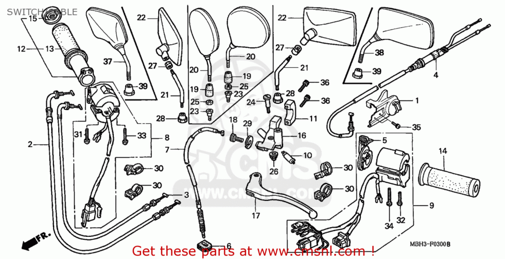 Honda VT1100C3 SHADOW AERO 1998 W GERMANY SWITCH CABLE Buy SWITCH 