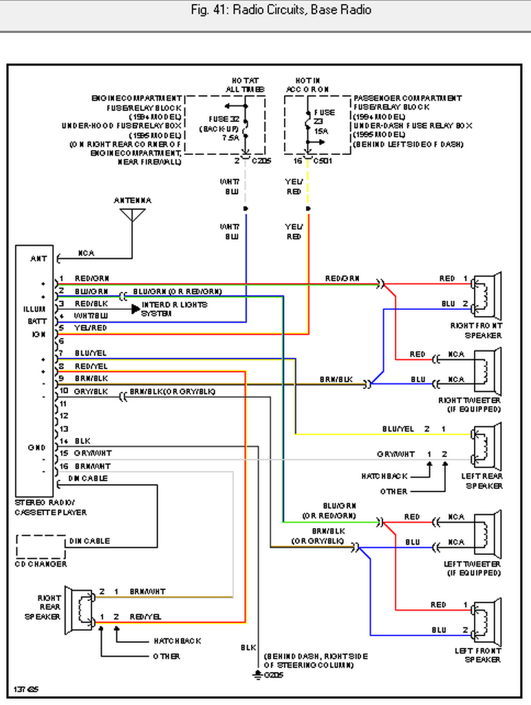 I Need The Wireing Diagram For Honda Radio For 1995 Civic