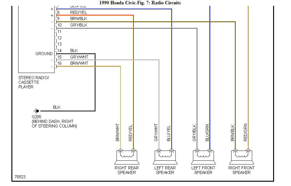 Radio Wiring For 1990 Honda Civic Hatchback