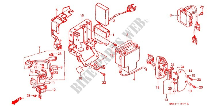 WIRE HARNESS BATTERY For Honda VT 1100 SHADOW 1990 HONDA Motorcycles