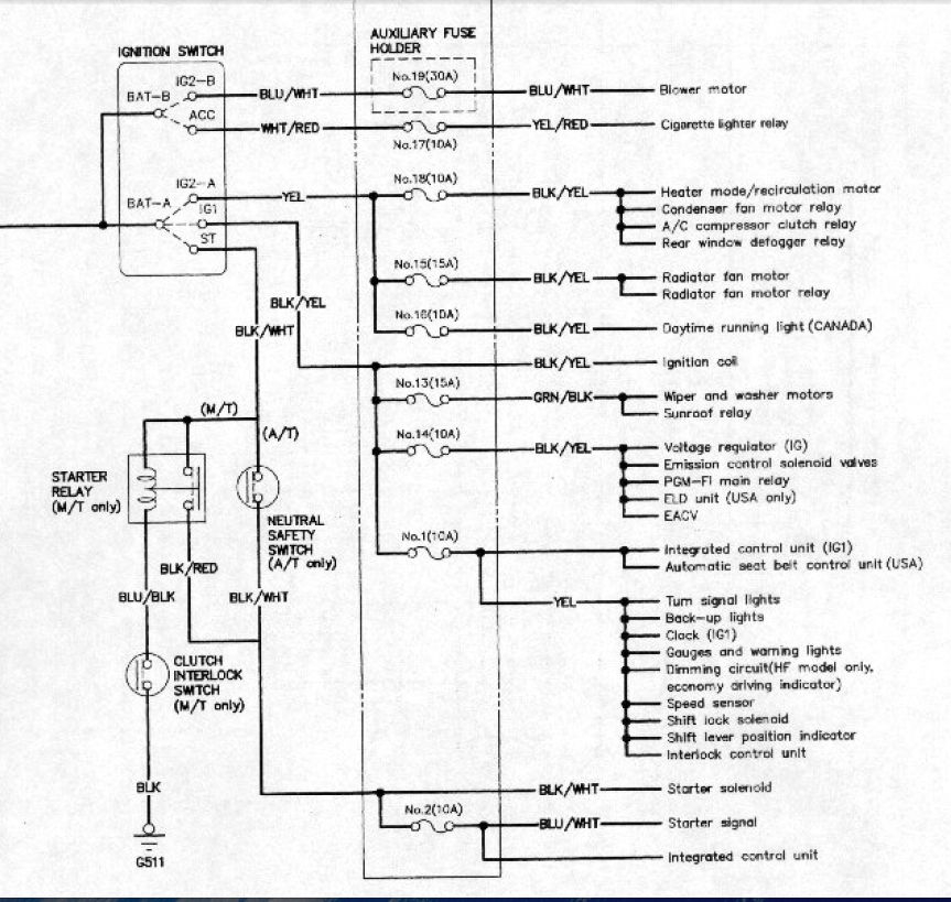 Wiring Schematic Help Needed 91 CRX HF Ignition Switch Honda Tech