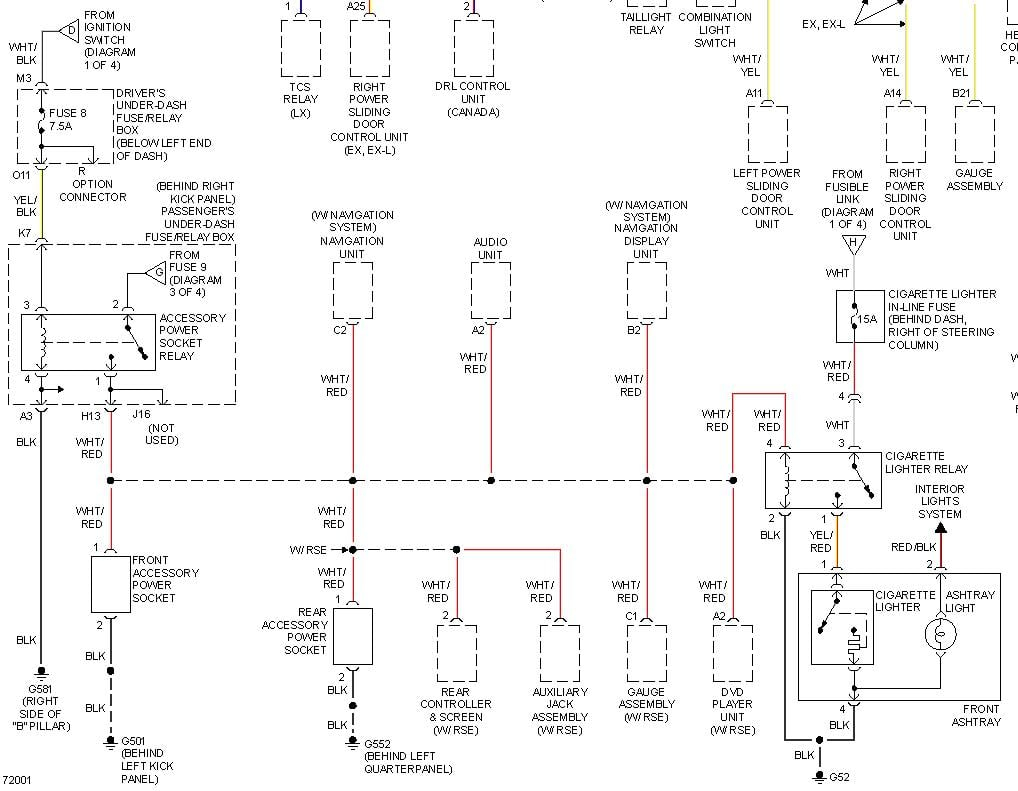 I Have A 2004 Honda Odyssey Ex There Is No Power Getting To The Audio 